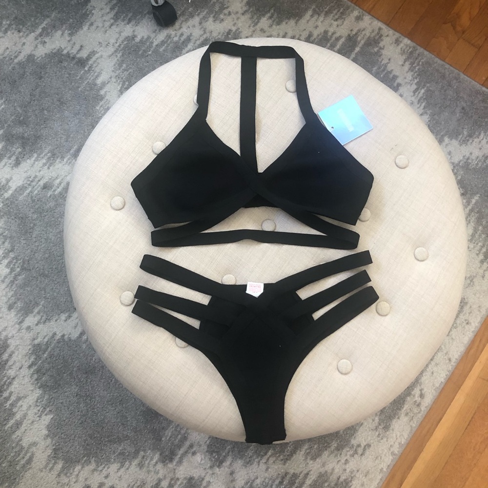 Missguided Strappy Bandage Cheeky Bikini Sz US 10